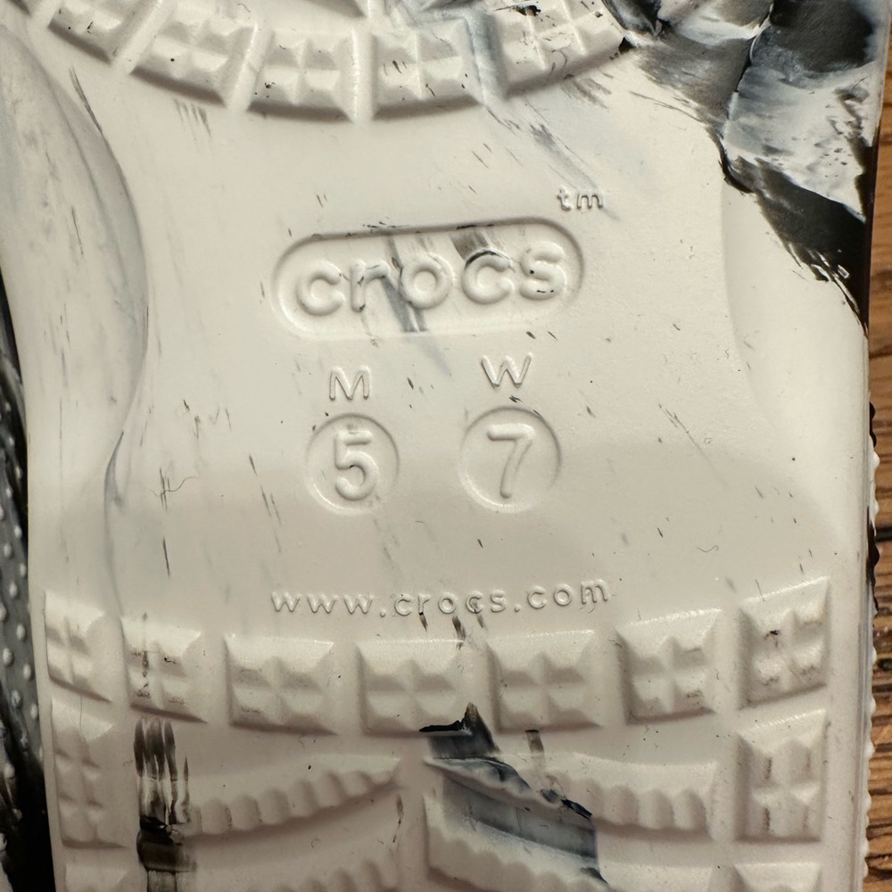 White / black marbled CROCS - Picture 4 of 4